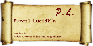 Purczl Lucián névjegykártya